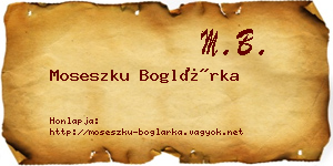 Moseszku Boglárka névjegykártya